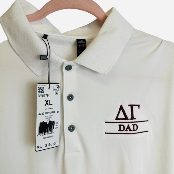 NWT Adidas Golf Shirt Men’s XL‎ White Polo Casual Shirt - Picture 8 of 8